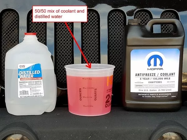 coolant plus water