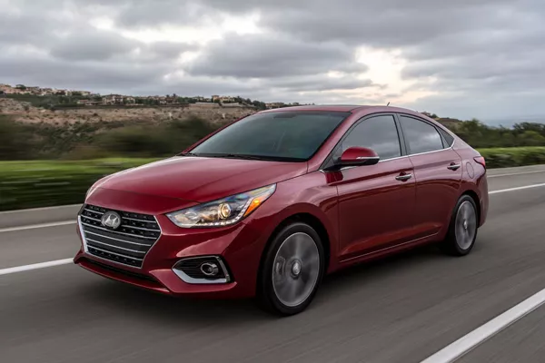 Hyundai Accent on the road