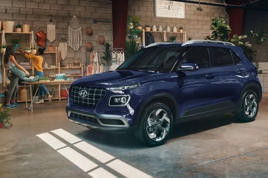 A picture of the Hyundai Venue in an indoor garage