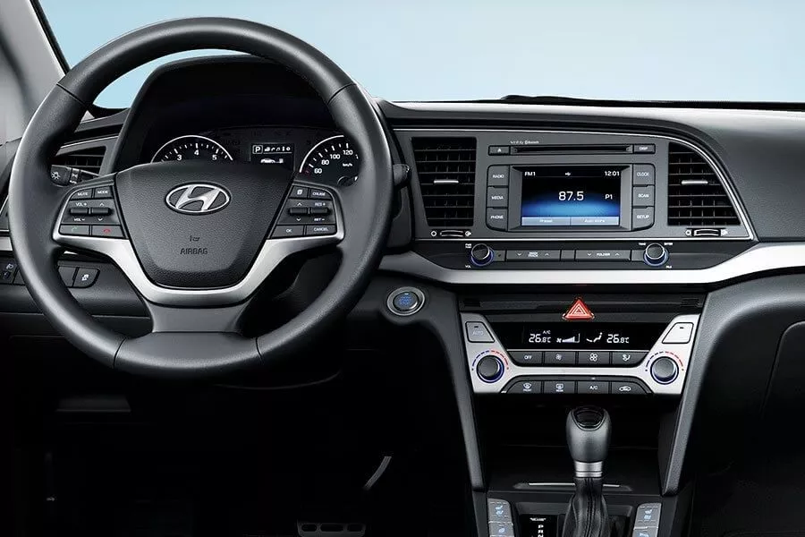 A picture of the Hyundai Elantra's interior
