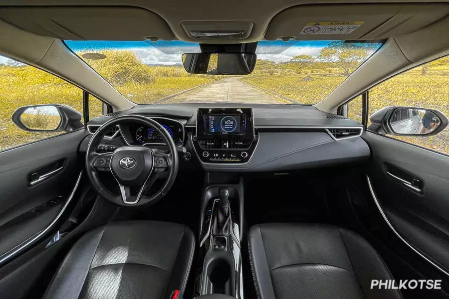 A picture of the interior of the Toyota Corolla Hybrid