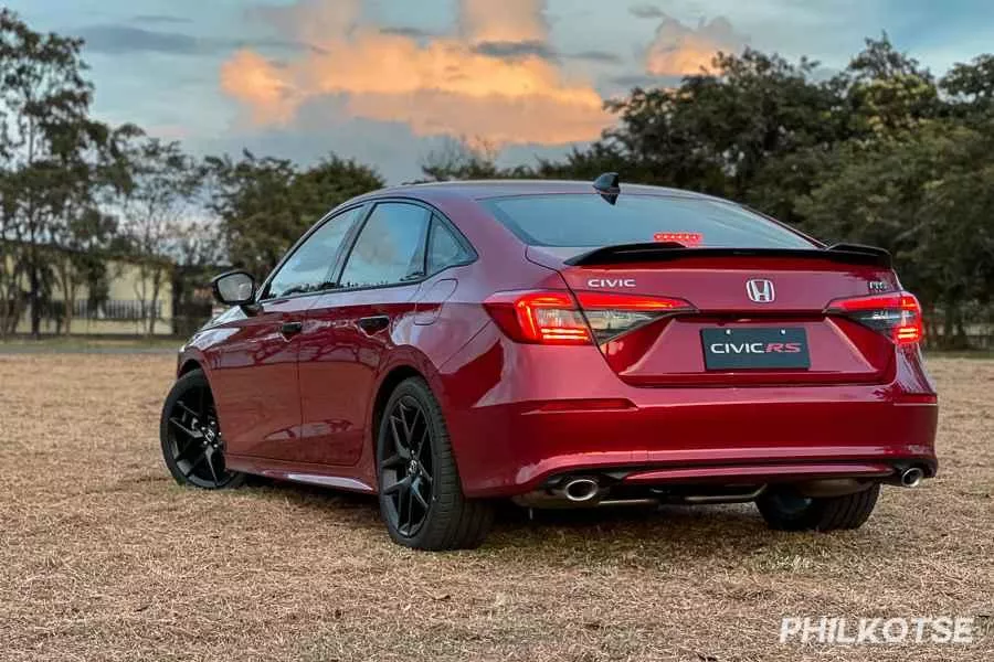 A picture of the rear of the Honda Civic RS Turbo