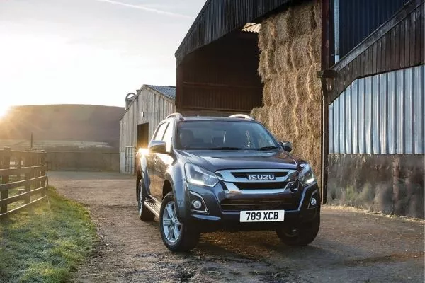 A picture of a D-Max in a farm