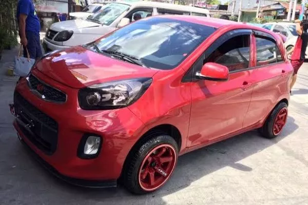 kia picanto with red mags