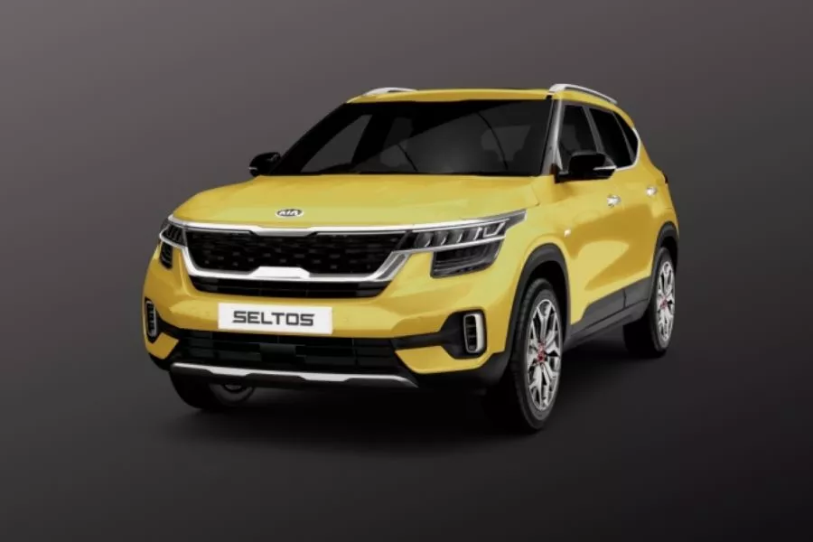 Kia Seltos in Starbright Yellow color