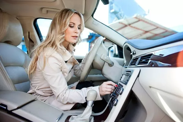 Woman inside the car