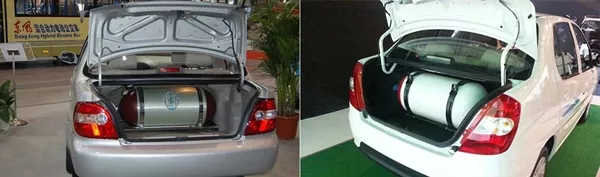 Types of installation of different LPG tanks in cars