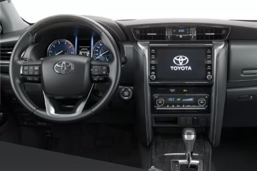A picture of the interior of the Toyota Fortuner
