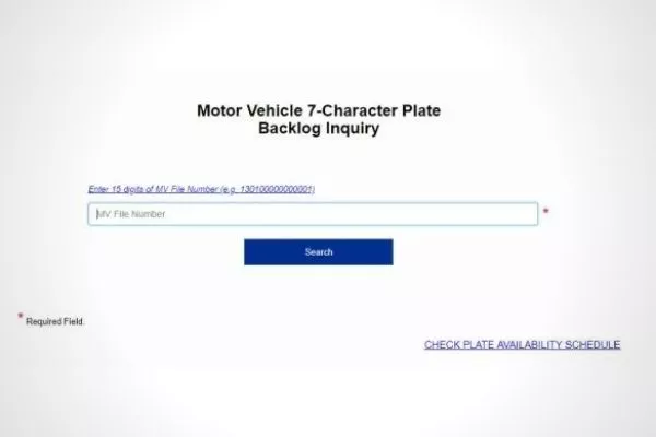 Type in your MV file number to get started LTO webpage for mv file number verification