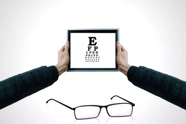 A man doing an eye test