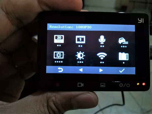 Menu icons yi compact dashcam