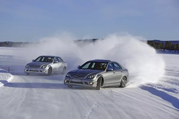 car driving on snow