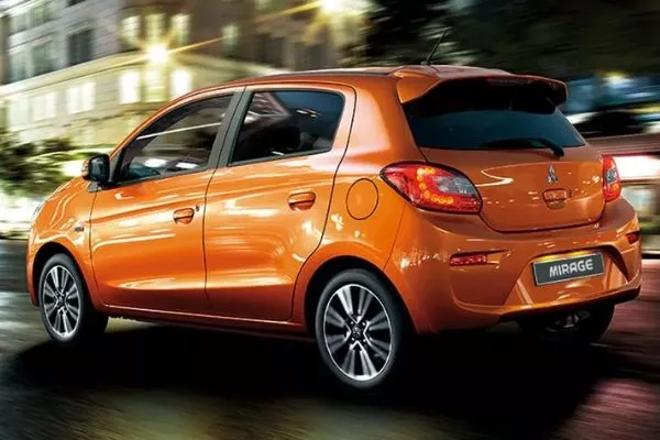 A picture of the rear of the Mitsubishi Mirage