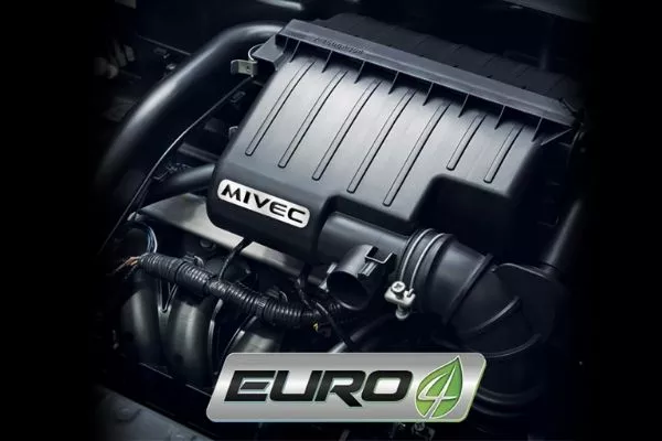 A picture of the Mirage hatchback's engine