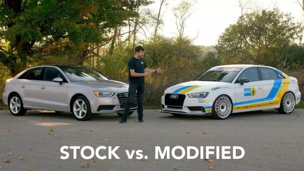 comparison stock versus modified car