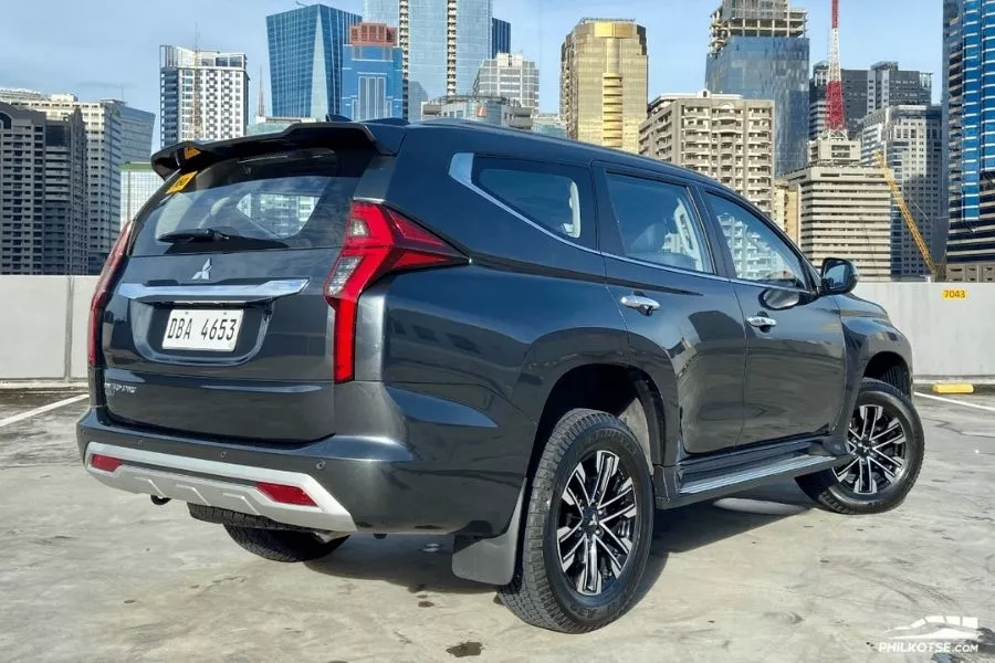 A picture of the Montero Sport's rear end