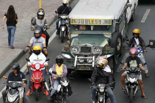 Motorcycles in the road