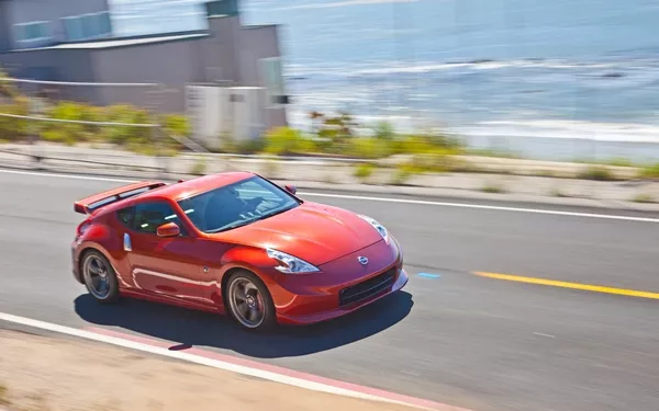nissan z370 on the road
