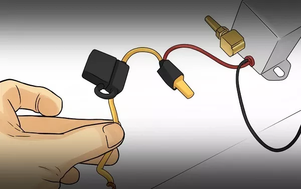 Install the power wire to the battery