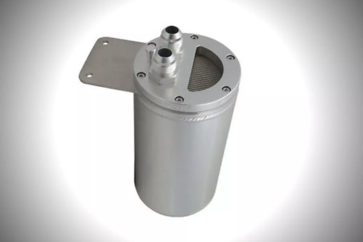 A picture of an oil catch can for the LS3 engine