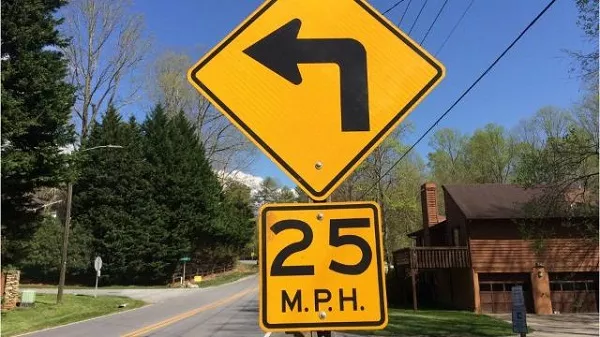 Areas always have a displayed speed limit Road speed limit sign
