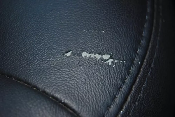 Peeling off leather