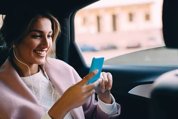 Woman using the phone