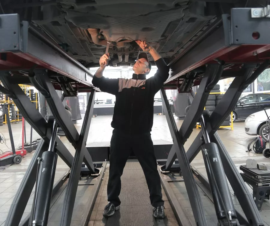 Mechanic working