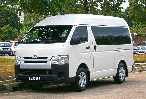 A picture of the latest model Toyota Hiace