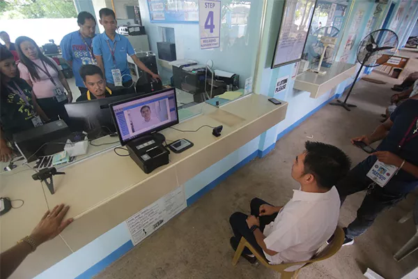 People in Photo-taking area at LTO office