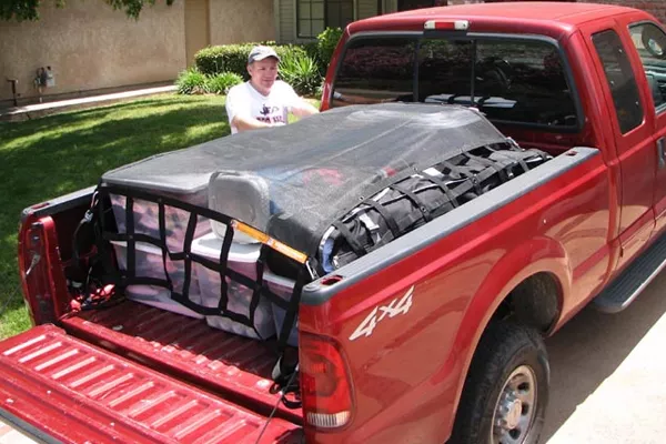 A pickup truck with spacious cargo