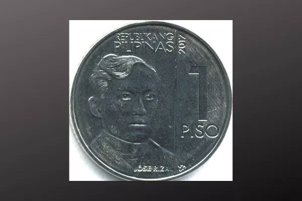 A picture of a 1 peso coin