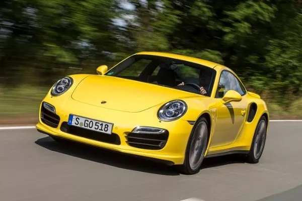 A picture of the Porsche 911 on a road