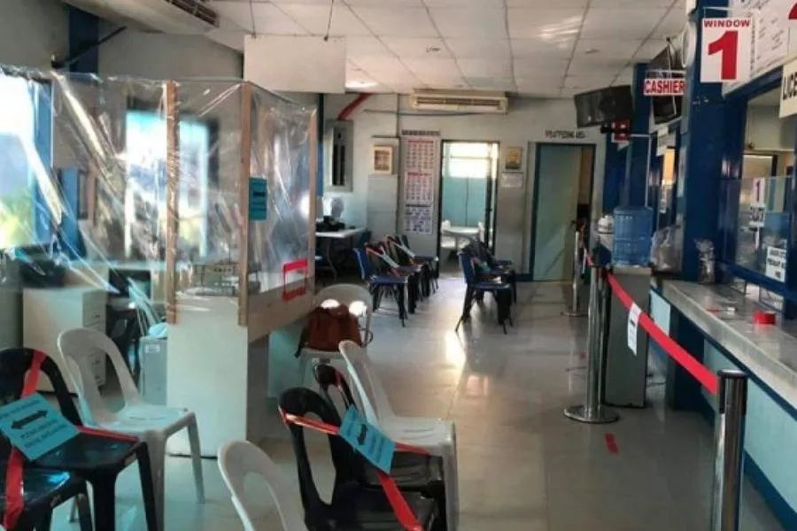 A picture of an LTO office with COVID-19 protective measures