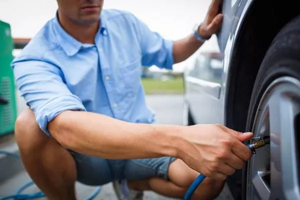 Check tire pressure if you have difficulty steering pumping air in your tire