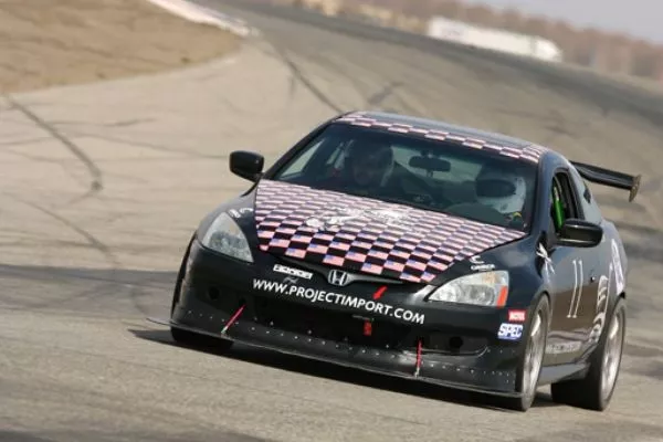 Lowered Racing Honda Accord on racing track