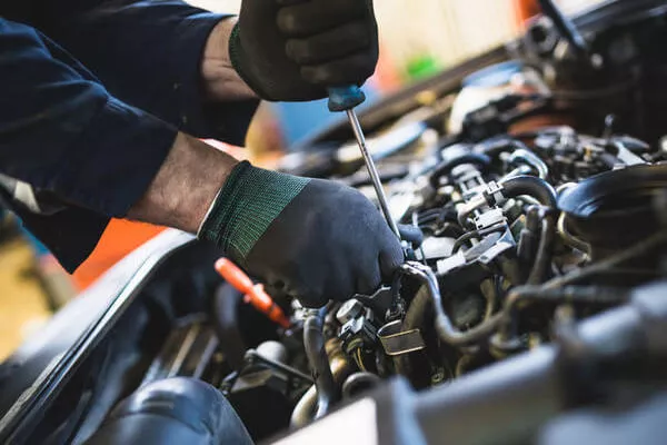 Man checking the engine