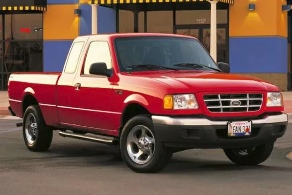 A picture of a red Ford Ranger