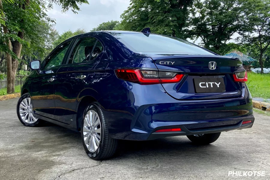 The City Sedan V CVT from the rear The City Sedan V CVT from the rear