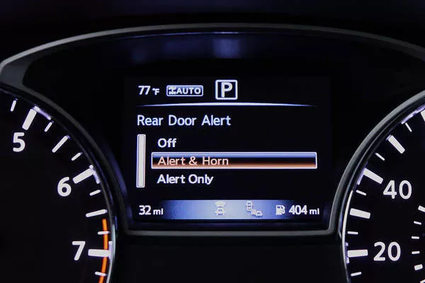 Rear door alert system