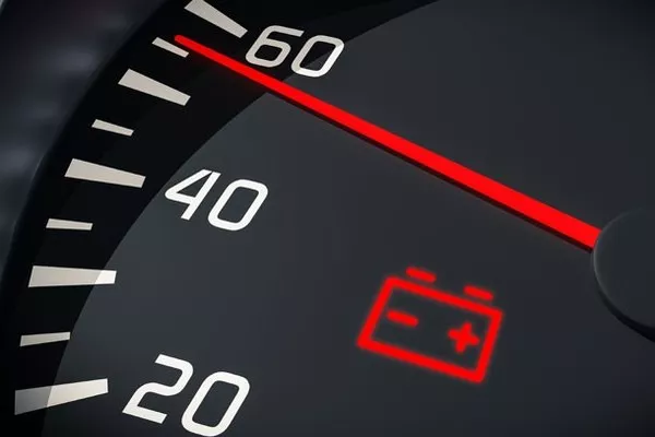 Red battery warning sign