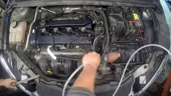 If you can’t remove the hose, then split that end using a utility knife remove the hose