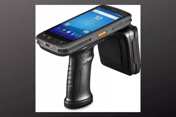 A picture of a handheld RFID reader