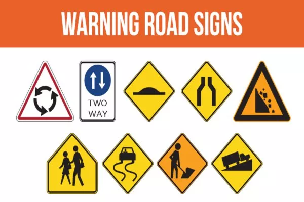 Different warning signs in one picture