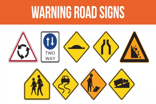 Warning road signs