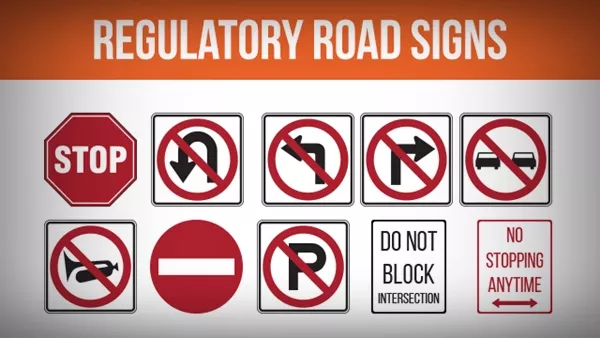 Advisory signs are those that indicate the right and maximum speed in a particular road Regulatory road signs