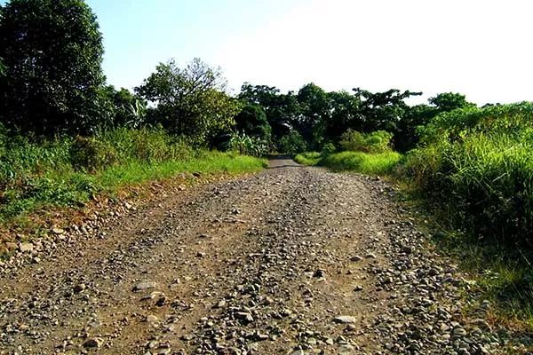 A picture of a rough road in the Philippines