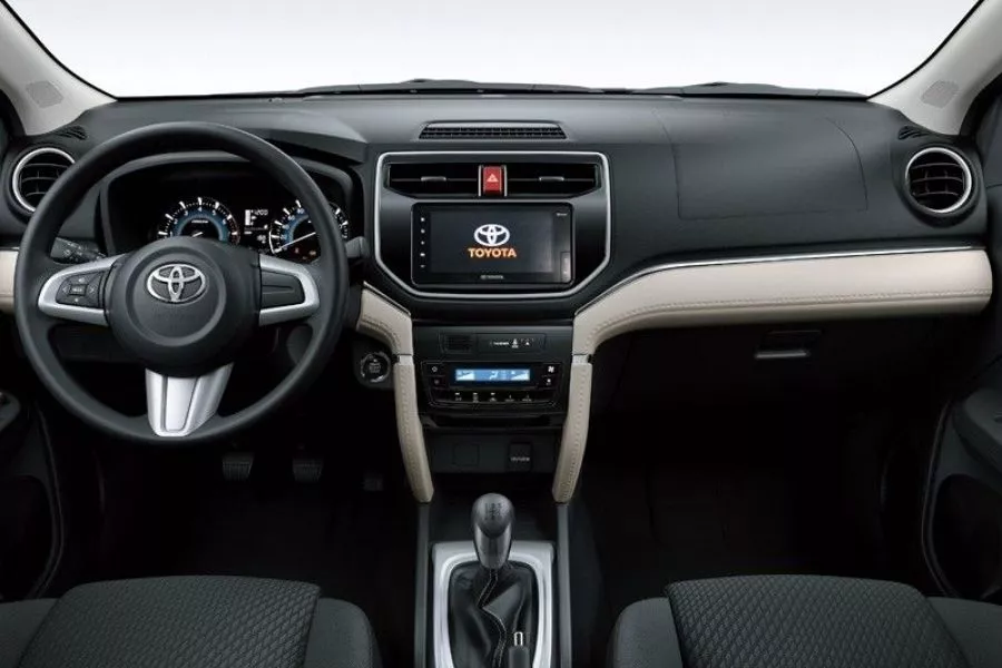 A picture of the interior of the Toyota Rush