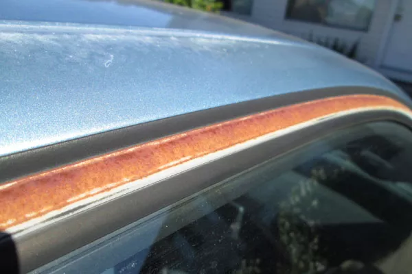 rust on car window