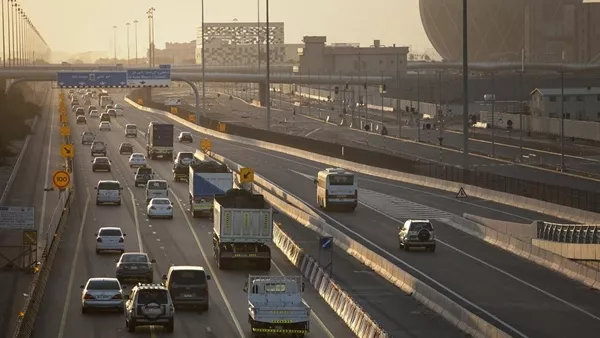 driving around trucks